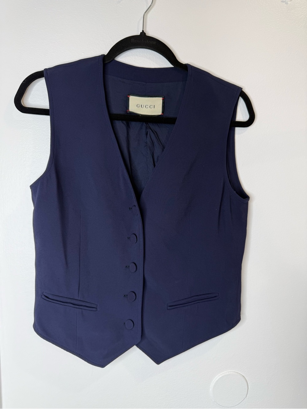 Gucci Navy Blue Tailored Sleeveless Button Vest